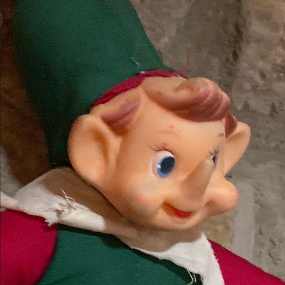 Vintage 50/60s plastic Face x Plush Elf Doll. - Picture 10 of 11